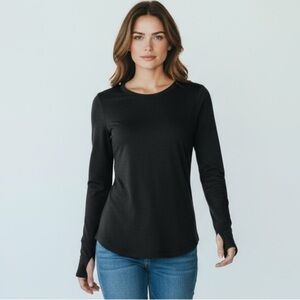 Athleta Charcoal Heather Long Sleeve Top - Style: The Uptempo & Thumbholes B10